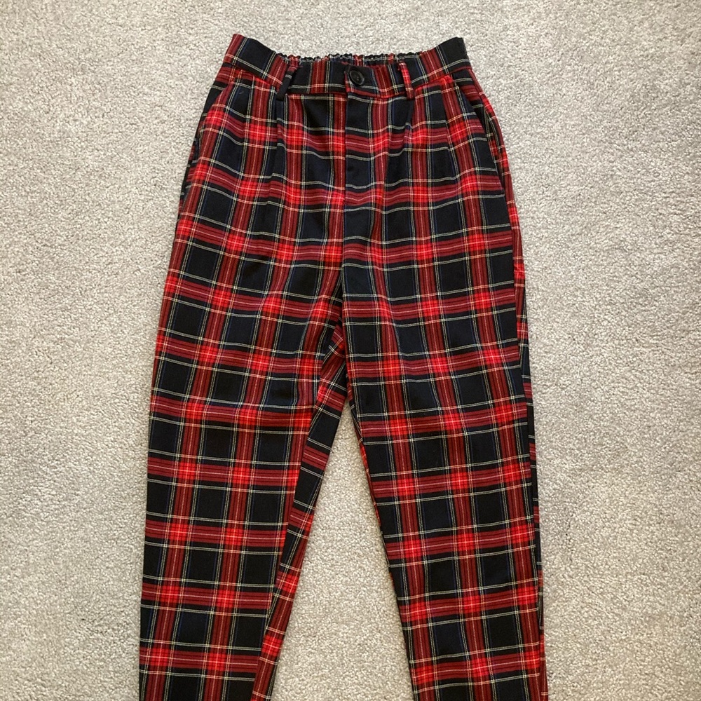 Bershka Plaid Pants Size M